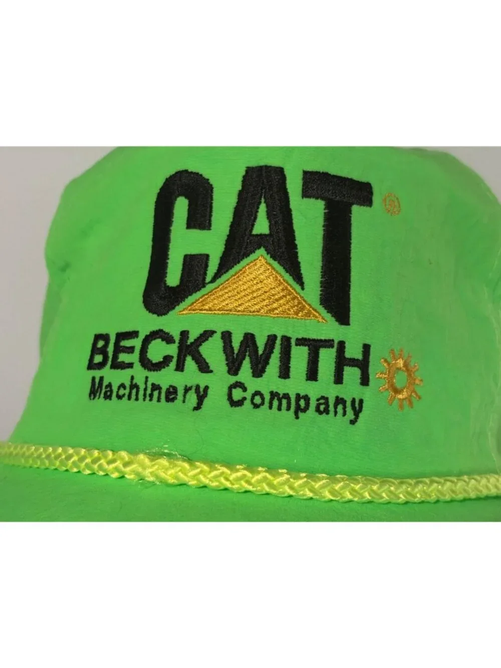 Cat / Beckwith Machinery Company Hat Neon Green Snapback Adjustable Cap